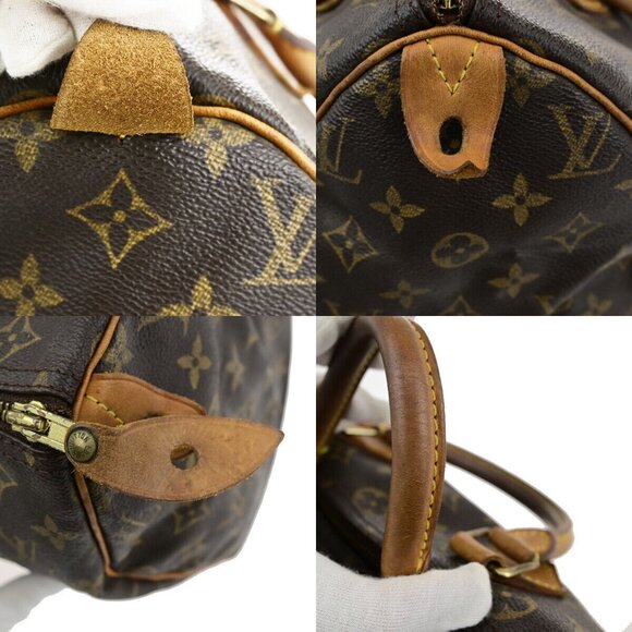 LOUIS VUITTON Speedy 30 Travel Hand Bag Monogram Leather Brown - Picture 9 of 15